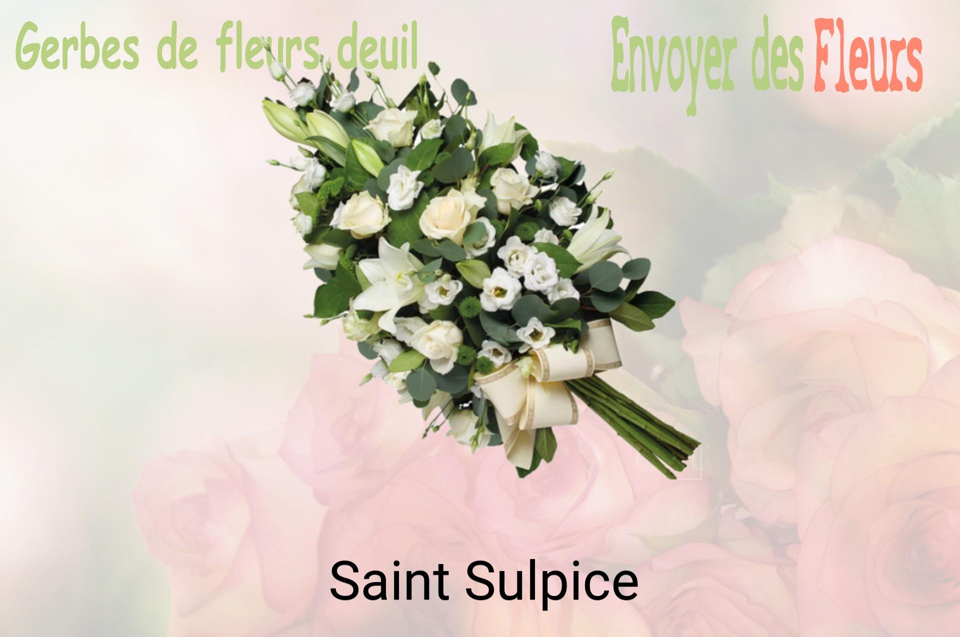 Gerbe de fleurs de deuil livrée à Saint-Sulpice